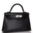 Hermes Kelly Sellier 20 Black Chevre Chamkila Palladium Hardware Hot on Sale