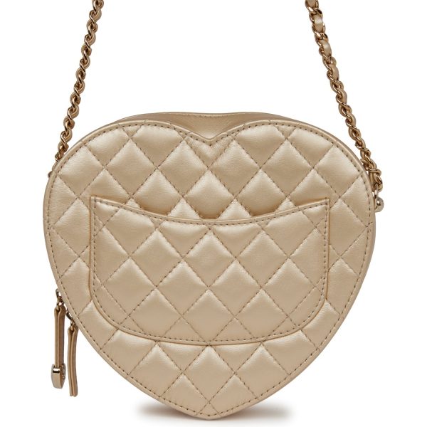 Chanel CC In Love Large Heart Bag Gold Lambskin Light Gold Hardware Supply