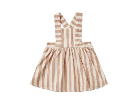 Pinafore Dress Retro Stripe Rust Online Hot Sale