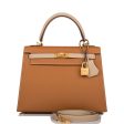 Hermes Special Order (HSS) Kelly Sellier 25 Gold and Trench Epsom Brushed Gold Hardware Sale