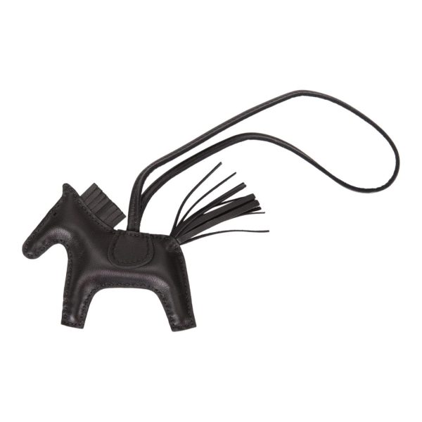 Hermes SO Black Grigri Horse Rodeo Bag Charm PM Online Hot Sale