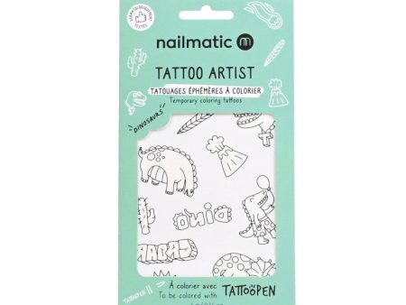 12 Temporary Coloring Tattoos - Dinosaurs For Discount