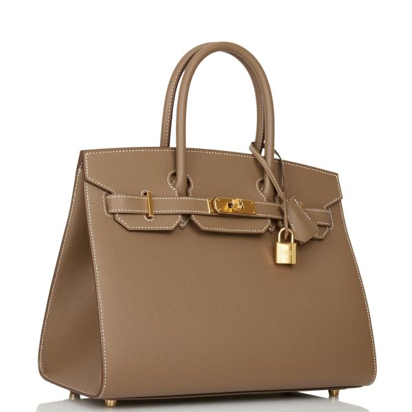 Hermes Birkin Sellier 30 Etoupe Epsom Gold Hardware Fashion