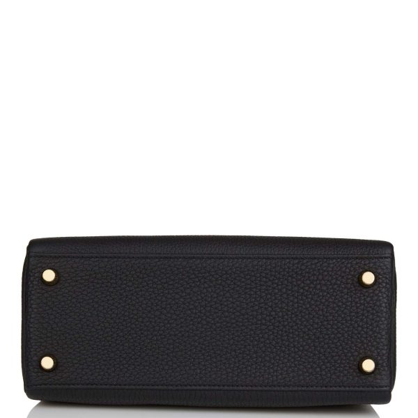 Hermes Kelly Retourne 25 Black Togo Gold Hardware Online now