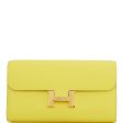 Hermes Constance Wallet To Go Lime Evercolor Gold Hardware Sale