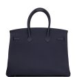 Hermes Birkin 35 Bleu Nuit Togo Palladium Hardware Discount