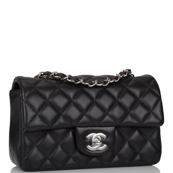 Chanel Black Quilted Lambskin Rectangular Mini Classic Flap Bag Silver Hardware Online now