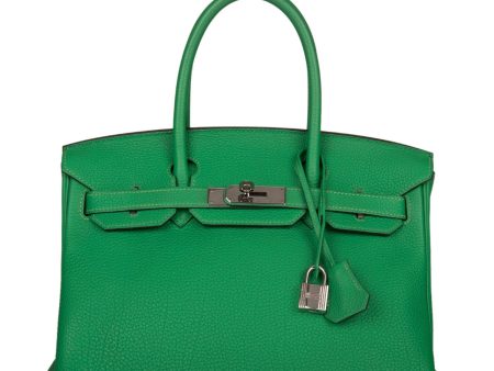 Pre-owned Hermes Birkin 30cm Bambou Togo Palladium Hardware Supply