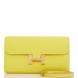 Hermes Constance Wallet To Go Lime Evercolor Gold Hardware Sale