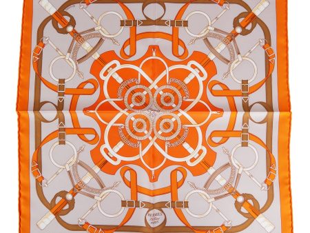 Hermes  Gavroche  Orange Silk Pocket Square Scarf 45cm Supply