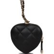 Chanel CC In Love Heart Necklace Bag Black Lambskin Light Gold Hardware Fashion