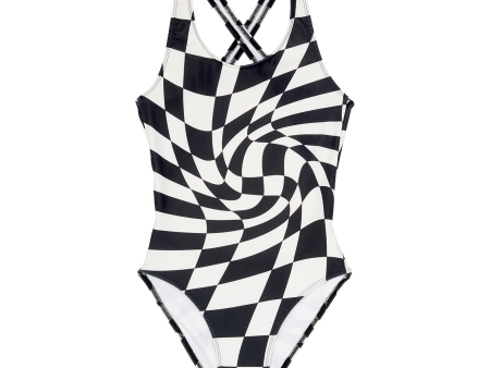 OLIVIA Black Twisted Checkers - Swimsuit Discount