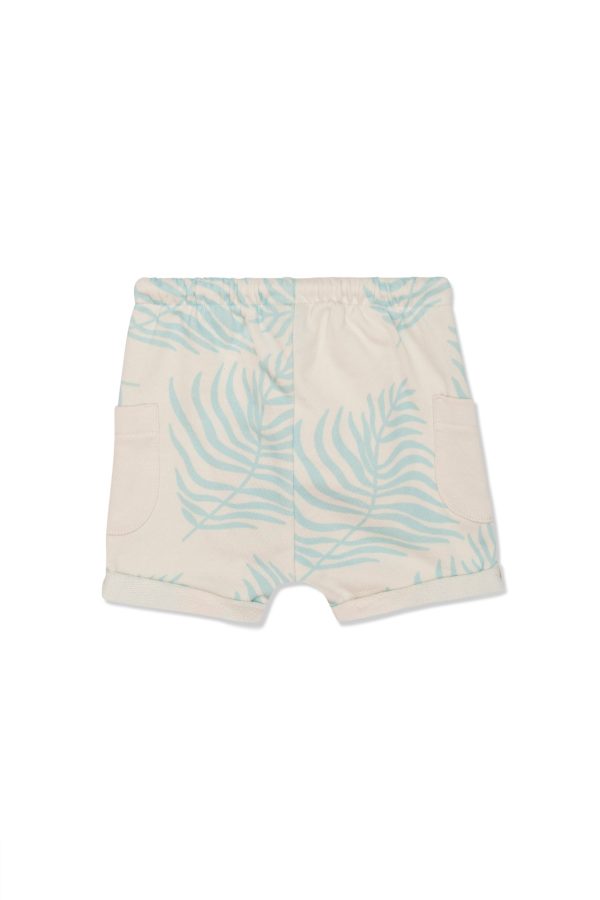 Palm Leaf Baby Pocket Short Natural   Sterling Blue Online Hot Sale