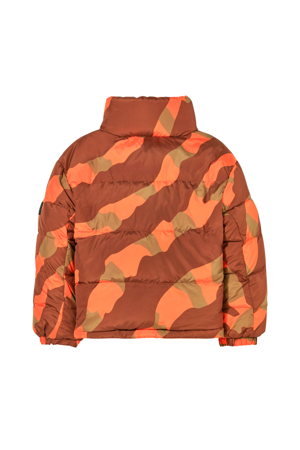 SNOWTY Pop Orange Zebra - Reversible Down Jacket Cheap