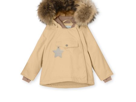 Wang Fleece Lined Winter Jacket Fur. GRS Semolina Sand on Sale