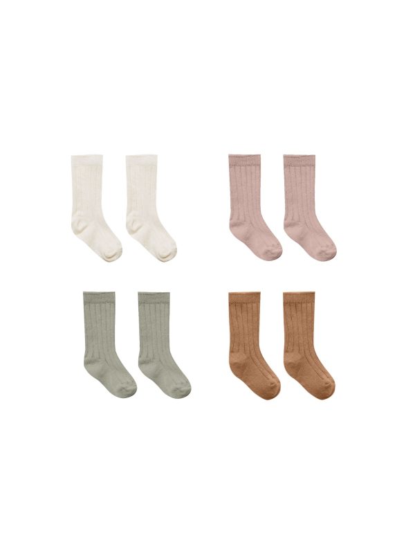 Socks, Set Of 4 Natural, Mauve, Basil, Cinnamon Online now