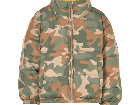 SNOWTY Warm Yellow Earth Camo - Reversible Down Jacket For Cheap