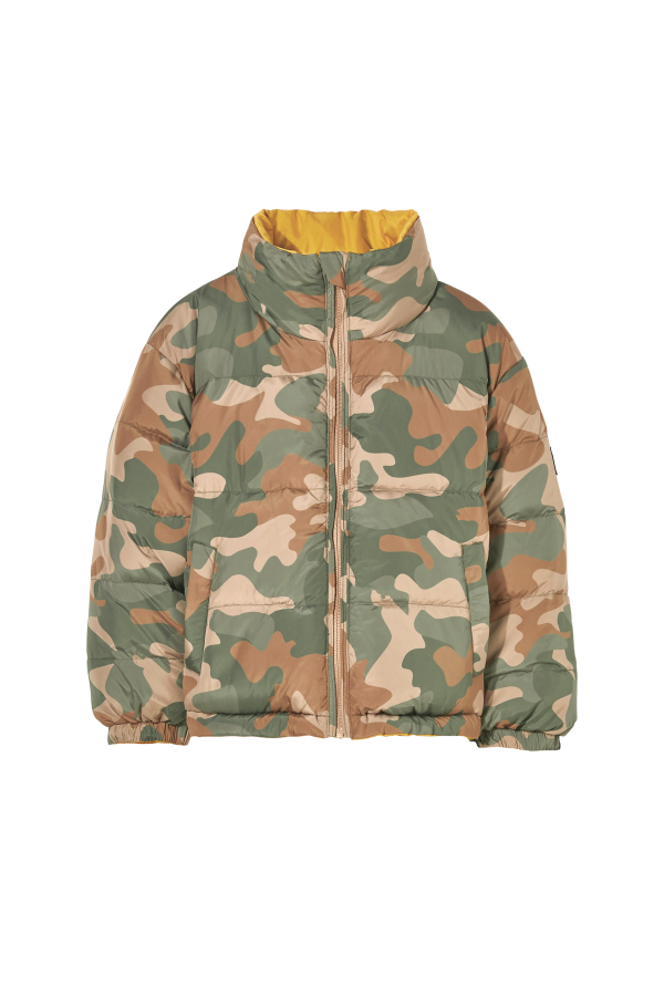 SNOWTY Warm Yellow Earth Camo - Reversible Down Jacket For Cheap