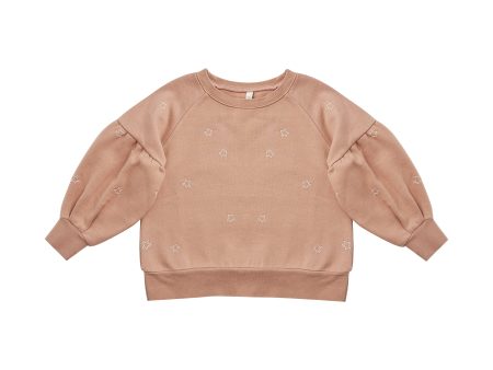 Puff Sleeve Sweatshirt Stars Dusty Rose Cheap