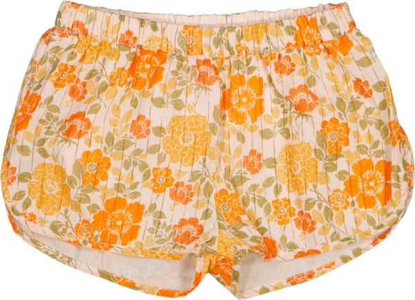 Short Georginette Stripe Lurex Vintage Flower Orange For Sale