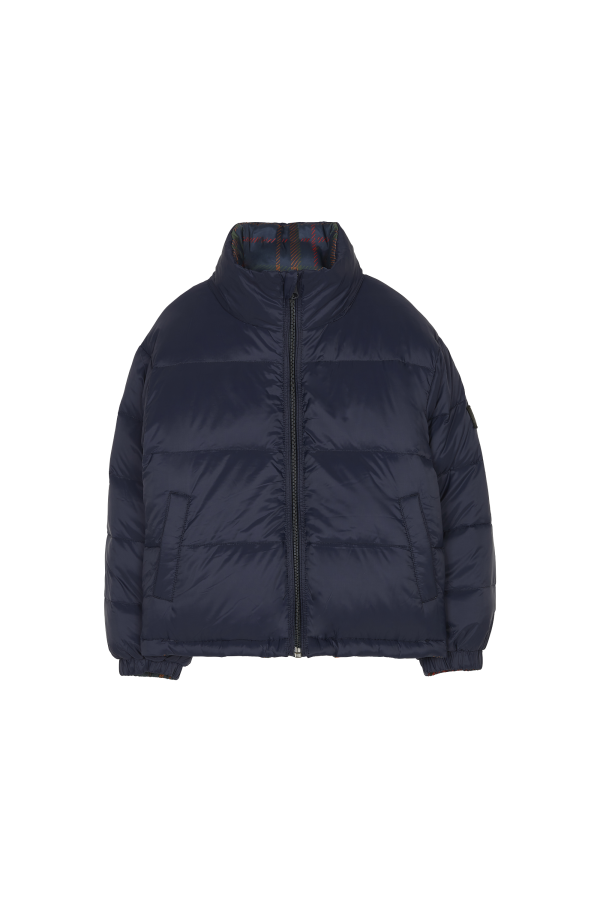 SNOWTY Navy Checkers - Reversible Down Jacket Sale