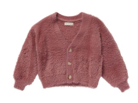 Boxy Crop Cardigan Raspberry Hot on Sale