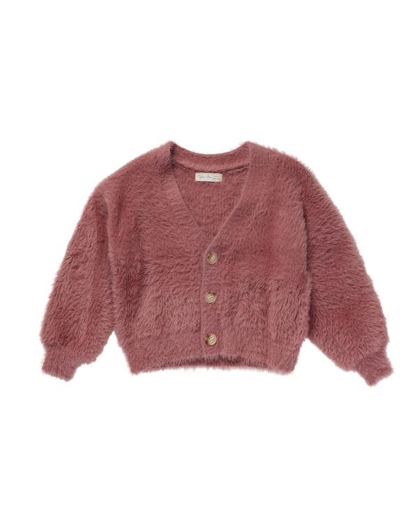 Boxy Crop Cardigan Raspberry Hot on Sale