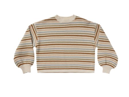 Boxy Crop Sweater Honeycomb Stripe Supply