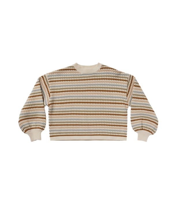 Boxy Crop Sweater Honeycomb Stripe Supply