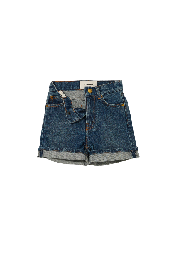 CHERRYL Medium Blue - High Waist 5 Pockets Shorts Supply