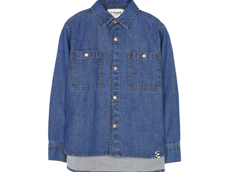 ENARA Blue Denim - long Sleeve Shirt Online Sale