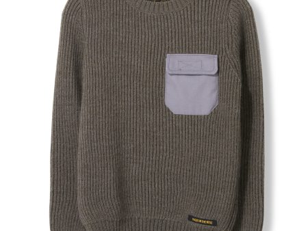 Rudy Khaki Heavy Knitted Round Neck Jumper Fashion