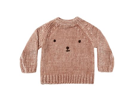 Chenille Sweater Bear Dusty Rose Cheap