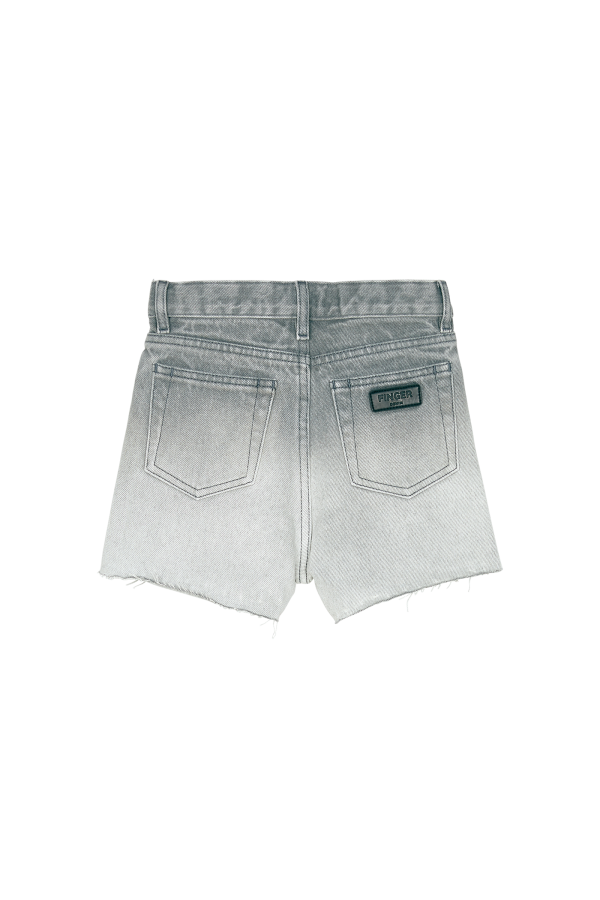 CHERRYL Grey Denim Dip Bleach - High Waist 5-Pocket Shorts Cheap