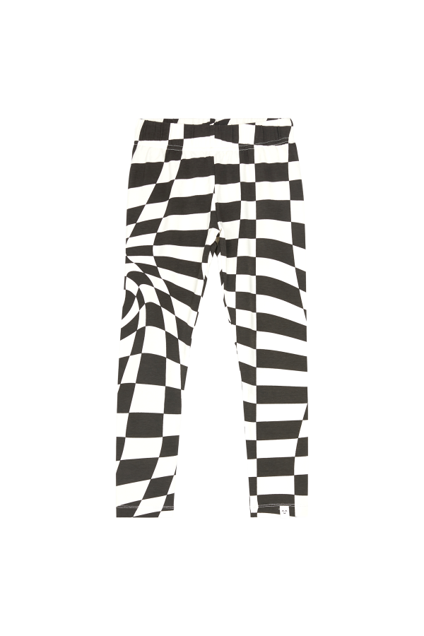 LOUD Black Twisted Checkers - Legging Pants Discount