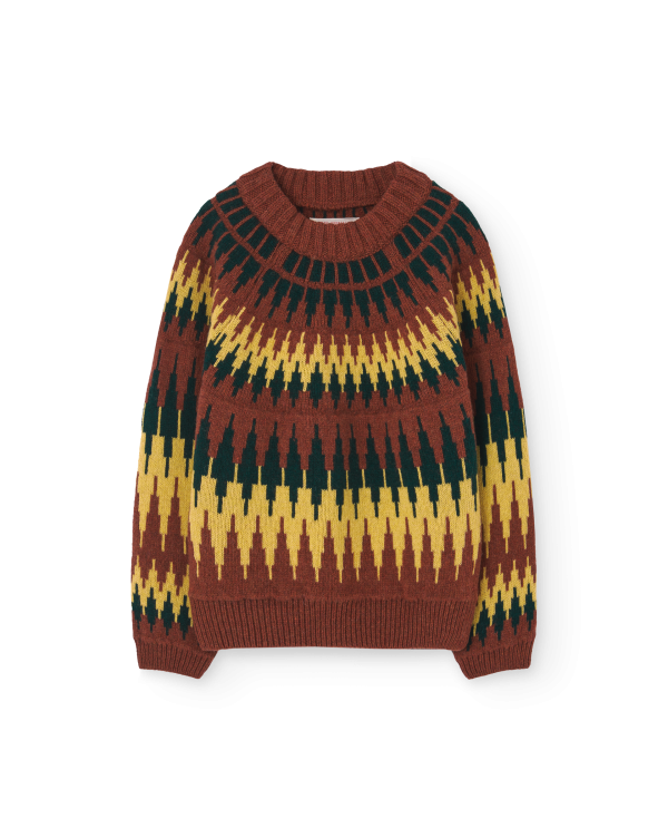 Zig Zag Bull Kids Sweater Brown For Sale