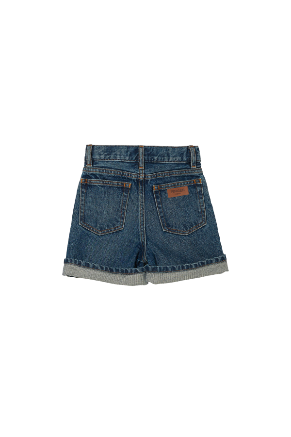 CHERRYL Medium Blue - High Waist 5 Pockets Shorts Supply