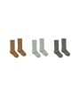 Solid Ribbed Socks - 3 Pack Rib Knit Rust Agave Char For Sale