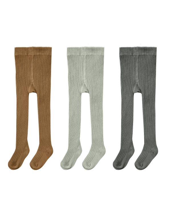 Solid Ribbed Tights - Rib Knit Rust Agave Charcoal Cheap