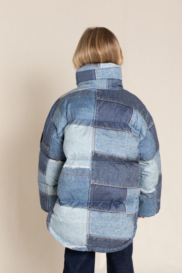 SNOWBAG Blue Patchwork - Down Jacket For Sale