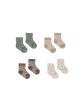 Printed Socks, Set Of 4 Latte Stripe, Stars, Dots, Sienna+Sky Stripe Online Sale