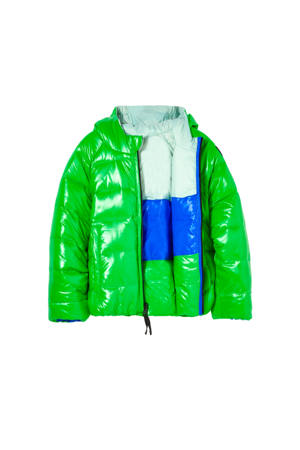 SNOWSCOUT Happy Green Colorblock - Reversible Down Jacket Sale