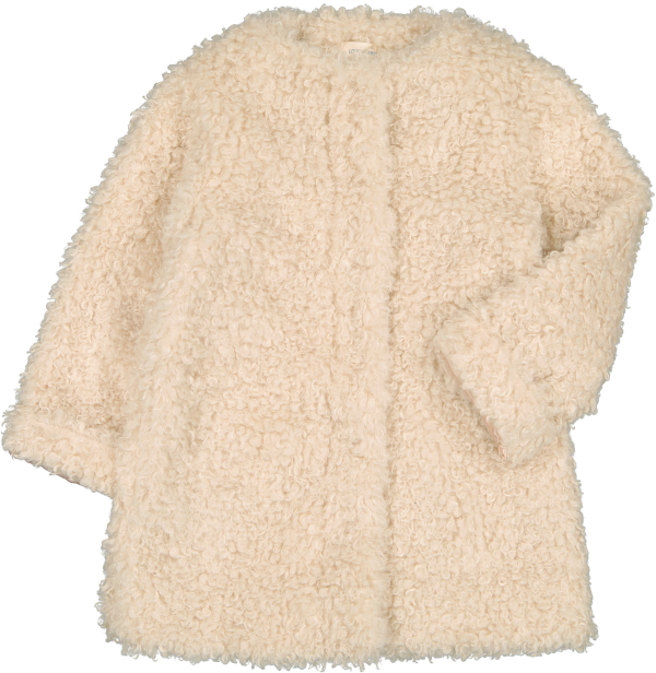 Coat Lucianna Fake Fur Curly Cream Fashion