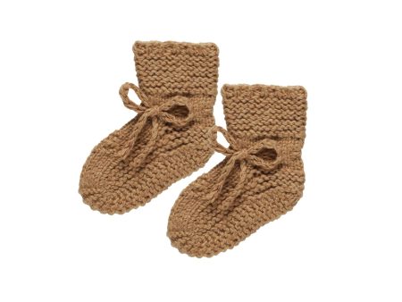 Knit Booties Speckled Golden on Sale