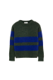 MICHAEL Cedar Green Stripes - Crew Neck Sweater Online Hot Sale