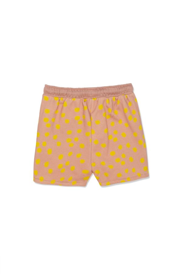 Dot Cropped Girl Shorts Misty Rose   Cyber Yellow Supply