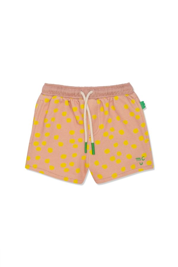 Dot Cropped Girl Shorts Misty Rose   Cyber Yellow Supply