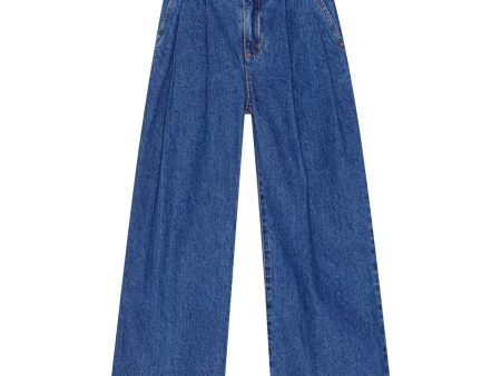 Woven Pants Aeisha Mid Blue Denim Online Hot Sale