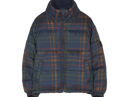 SNOWTY Navy Checkers - Reversible Down Jacket Sale