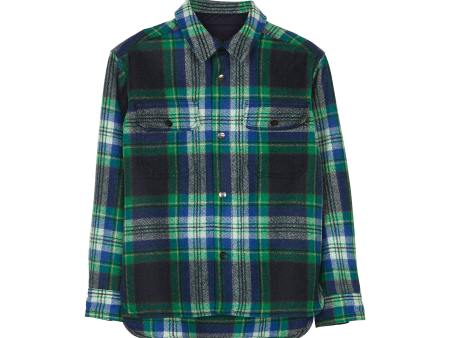 NEW DUSK Super Green Checkers - Long Sleeve Shirt For Sale